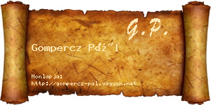 Gompercz Pál névjegykártya